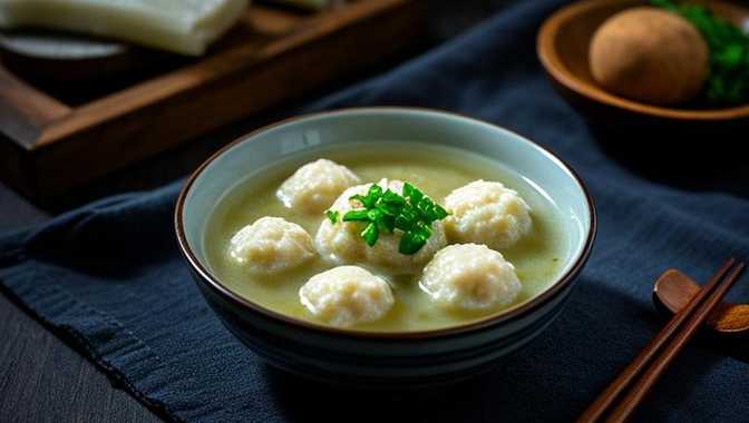 原汤汆鱼丸