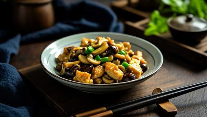 鸡肉炒蘑菇