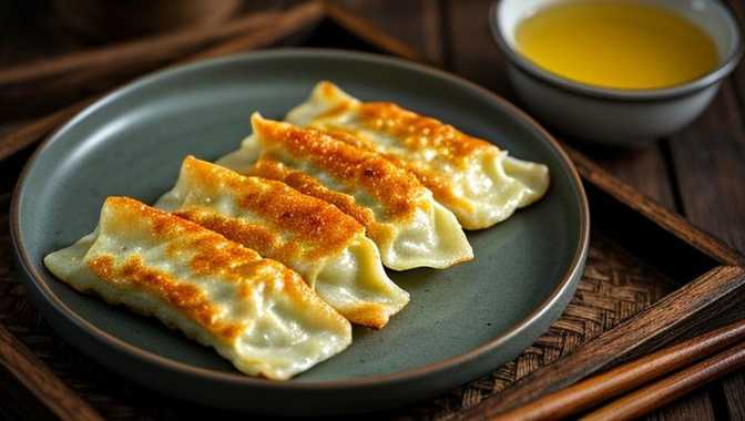 鸡汁锅贴