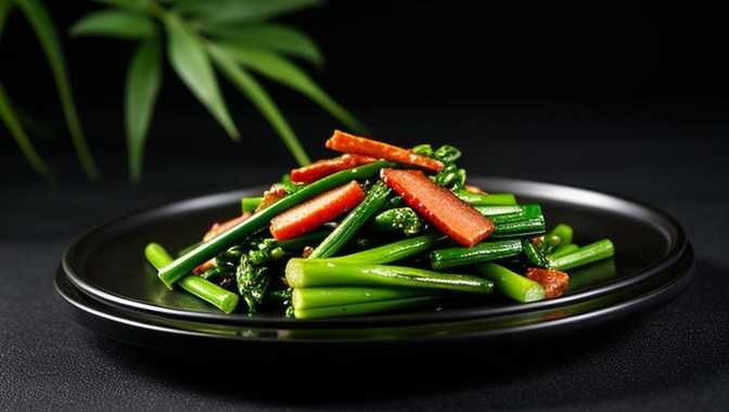 腊肉炒紫菜苔