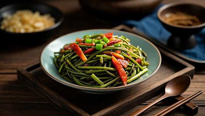 腊肉炒蕨菜