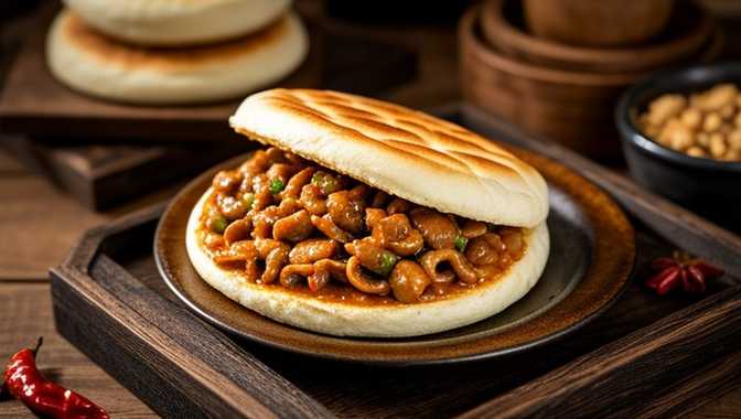 驴板肠夹馍